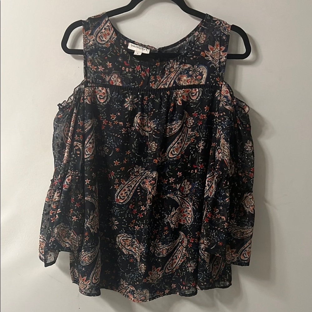 Westport Black Ruffled Blouse
